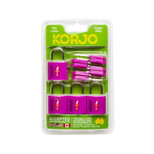 Load image into Gallery viewer, Korjo Travel TSA Compliant Luggage Keyed 20mm Locks Four Pack  - TSALL4
