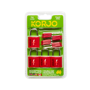 Korjo Travel TSA Compliant Luggage Keyed 20mm Locks Four Pack  - TSALL4