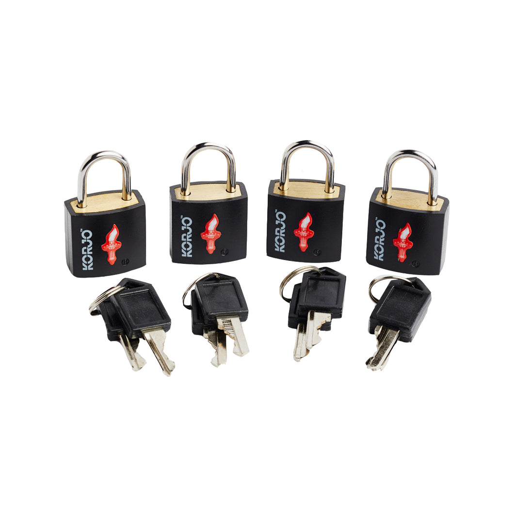 Korjo Travel TSA Compliant Luggage Keyed 20mm Locks Four Pack  - TSALL4