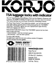 Load image into Gallery viewer, Korjo Travel TSA Compliant Luggage Keyed 20mm Lock with Indicator - TSALL
