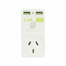 Load image into Gallery viewer, Korjo USB &amp; Power 2 Port Travel Adaptor Plug for Australia/NZ - USB2X2AU
