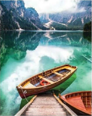 Diamond Art Kit - Scenic Lake Canoe 40 x 50cm - Full Drill Creative Arts & Crafts