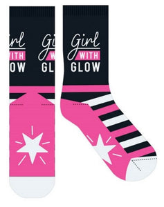 Novelty Fun Socks - Glow in the Dark - Girl With Glow