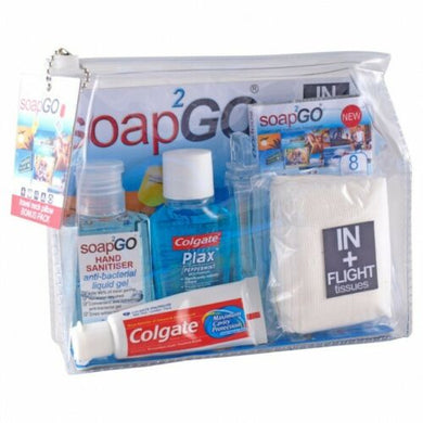 Soap2Go In+Flight Travel Kit - All in One Compact Essential Sanitary Travel Kit