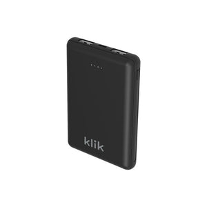Klik Dual Port Power Bank Charger Black 5000mAh - KPB050BK