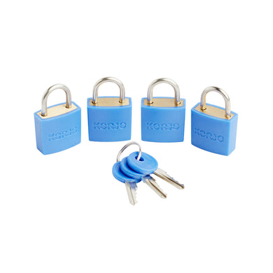 Korjo Travel Coloured Security Luggage Lock Four Pack Keyed 20mm - LLC40