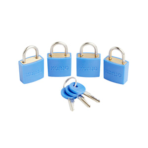 Korjo Travel Coloured Security Luggage Lock Four Pack Keyed 20mm - LLC40