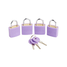 Load image into Gallery viewer, Korjo Travel Coloured Security Luggage Lock Four Pack Keyed 20mm  - LLC40
