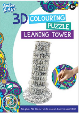 3D COLOURING PUZZLE LEANING TOWER PISA