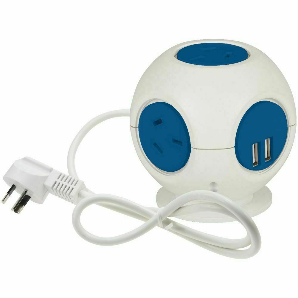 Jackson 4 Outlet Power Block W/ 2 USB Outlets 2.1Amp Fast Charge -PT5700BL