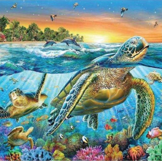 Diamond Art Kit - Sealife 30 x 30cm - Creative Arts & Crafts