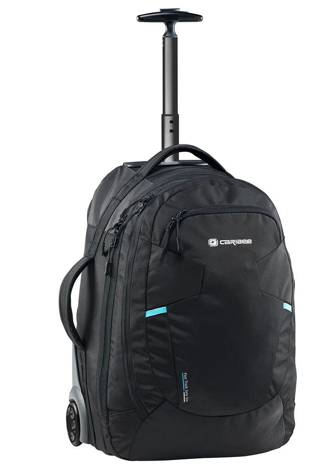 Caribee Stratos 42L Wheeled Carry-on Backpack Black - International Carry-on Approved - 6911