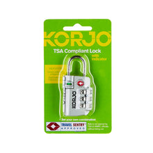 Load image into Gallery viewer, Korjo Travel TSA Compliant Security Luggage Combination Lock with Indicator  - TSA72
