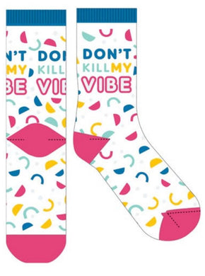Novelty Fun Socks - Glow in the Dark - Don't Kill My Vibe